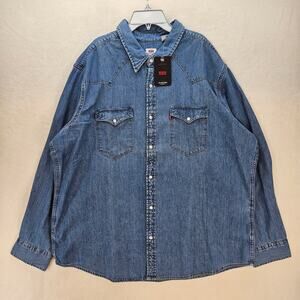LEVI'S MEN'S XXL CLASSIC WESTERN STANDARD FIT SHIRT FRANKLIN STONEWASH